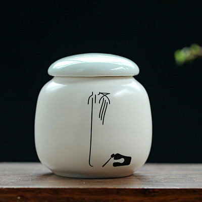 1vnt Mažas baltas porcelianinis namas Ganoderma lucidum arbatos kavos pupelių sausainių saldainiai sandariai uždarytos skardinės piliulių milteliai keraminė laikymo talpa