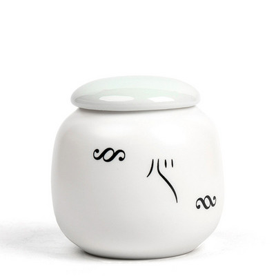 1vnt Mažas baltas porcelianinis namas Ganoderma lucidum arbatos kavos pupelių sausainių saldainiai sandariai uždarytos skardinės piliulių milteliai keraminė laikymo talpa