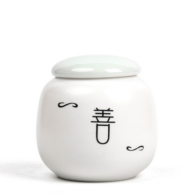 1vnt Mažas baltas porcelianinis namas Ganoderma lucidum arbatos kavos pupelių sausainių saldainiai sandariai uždarytos skardinės piliulių milteliai keraminė laikymo talpa