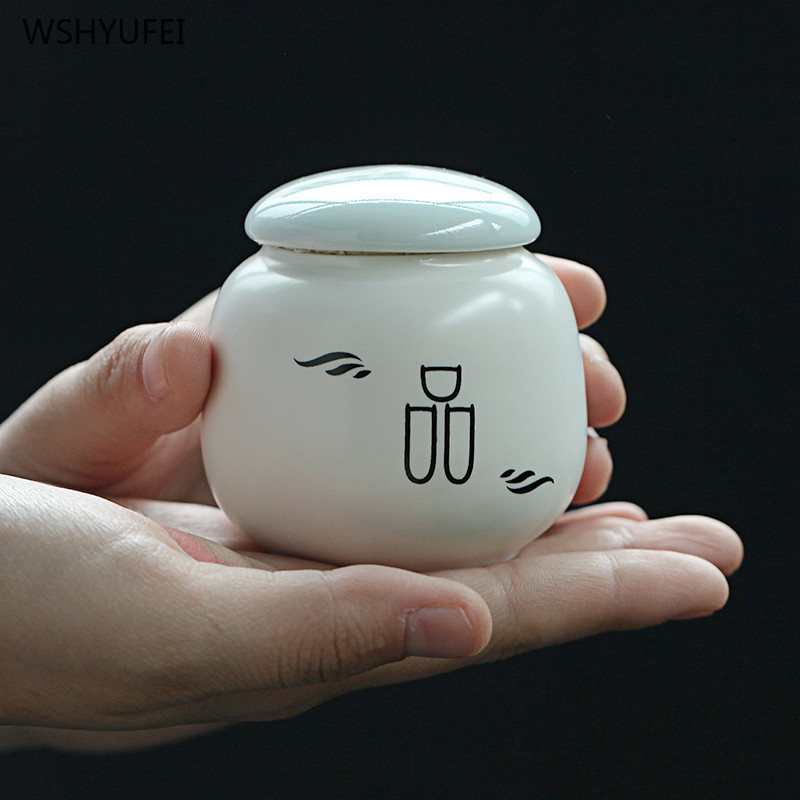 1vnt Mažas baltas porcelianinis namas Ganoderma lucidum arbatos kavos pupelių sausainių saldainiai sandariai uždarytos skardinės piliulių milteliai keraminė laikymo talpa