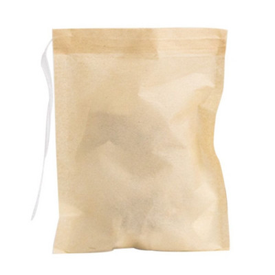 100 db Zsinóros teafilter tasakok Fa pép anyagú szűrőtasak Forró tea infuser konyhai laza tea fűszerekhez