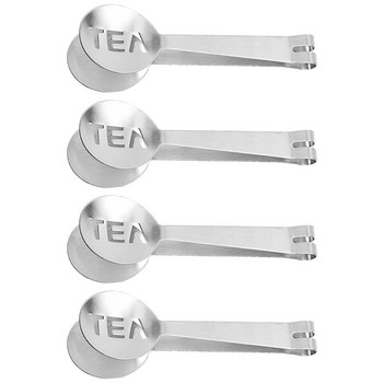 4 τμχ Μπάρμπεκιου Exquisite Sugar Tongs Αντικολλητικό σάντουιτς τοστιέρα σε σχήμα κουταλιού Mini Creative σφιγκτήρες πάγου από ανοξείδωτο ατσάλι