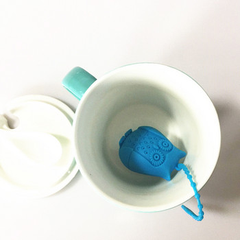 Творчески сладък бухал Цедка за чай Чаени торбички за чай Силиконови насипни листа за храна Настойка за чай Филтър Дифузер Забавни анимационни аксесоари за чай