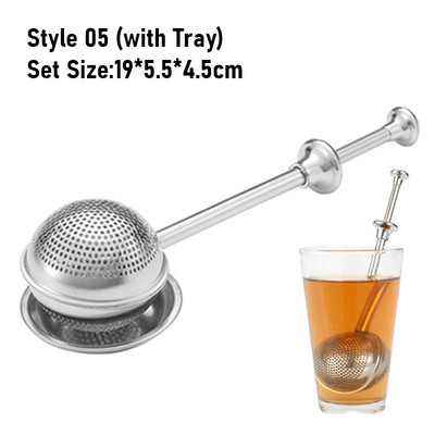 304 Nerūsējošā tērauda Atkārtoti lietojams tējas iesmidzinātājs Tējas sietiņš ar paplāti tējkannu vaļēju lapu garšvielu filtru Virtuves piederumi Roktura klipsis