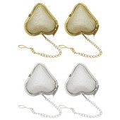 2 бр. Цедка за запарване на чай във формата на сърце от неръждаема стомана с мрежест филтър с верижка за подправки от листа за горещ чай Чаена топка