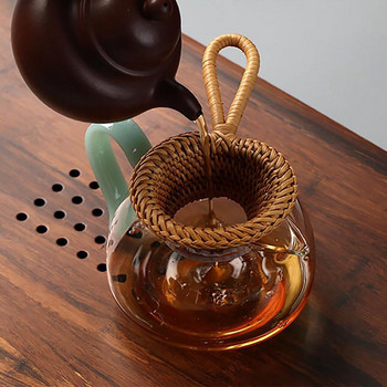 Цедки за чай Естествен ратан Кухненска джаджа Бамбуков филтър за чай Цедка Филтър Инфузер за китайска чаена церемония Инструменти за чай