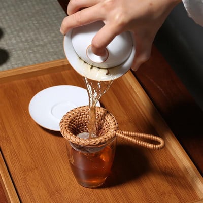 Filtru de ceai Filtru de ceai din rattan natural Gadget de bucătărie Filtru de ceai din bambus Filtru de infuzor pentru ceremonie de ceai din China Unelte de ceai