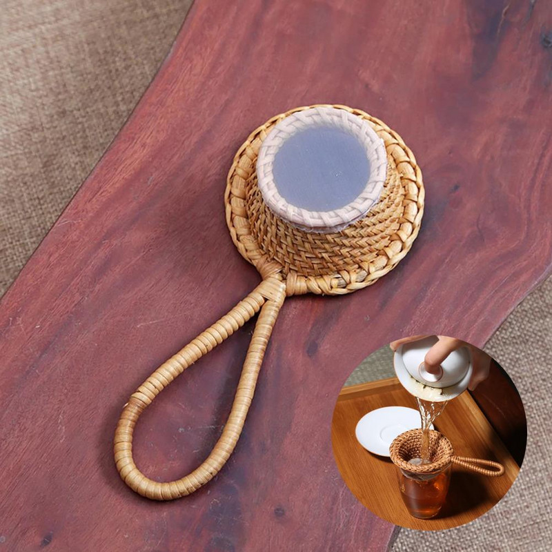 Arbatos sieteliai Natūralaus rotango virtuvės įtaisas Bambuko arbatos filtras Koštuvas filtro infuzinis kinų arbatos ceremonijos arbatos įrankiai