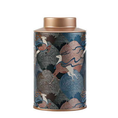 Apaļi virtuves kārbas tukšas skārda tējas uzglabāšanas trauki tējas iepakojuma kaste