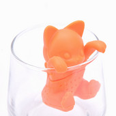 1 gab kaķa formas tējas maisiņš pārtikas kvalitātes lapu garšaugu garšvielu filtrs tējas infuser sietiņi Radošs filtrs, vaļīgs silikona difuzors