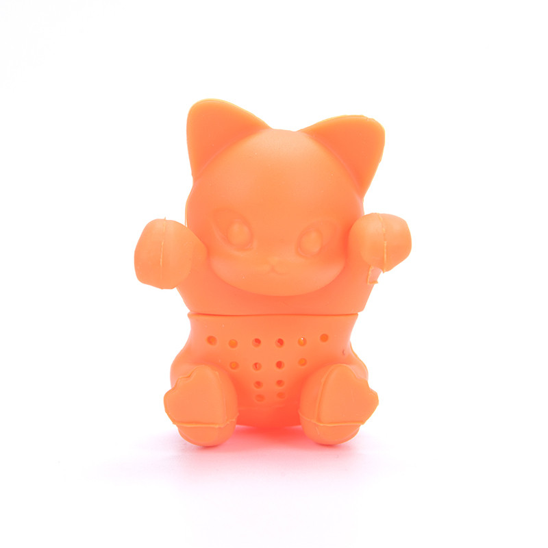 1 gab kaķa formas tējas maisiņš pārtikas kvalitātes lapu garšaugu garšvielu filtrs tējas infuser sietiņi Radošs filtrs, vaļīgs silikona difuzors