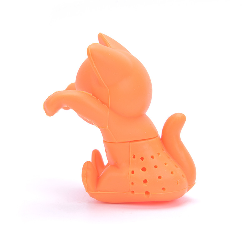 1 gab kaķa formas tējas maisiņš pārtikas kvalitātes lapu garšaugu garšvielu filtrs tējas infuser sietiņi Radošs filtrs, vaļīgs silikona difuzors