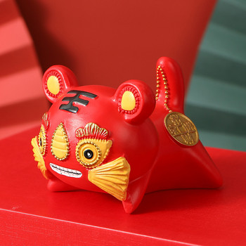 Year of the Tiger Lucky Mascot Wealth Στολίδια Φενγκ Σούι για διακόσμηση γραφείου και σπιτιού που αλλάζει χρώμα για κατοικίδιο τσαγιού Ιδανικό για τους λάτρεις του τσαγιού