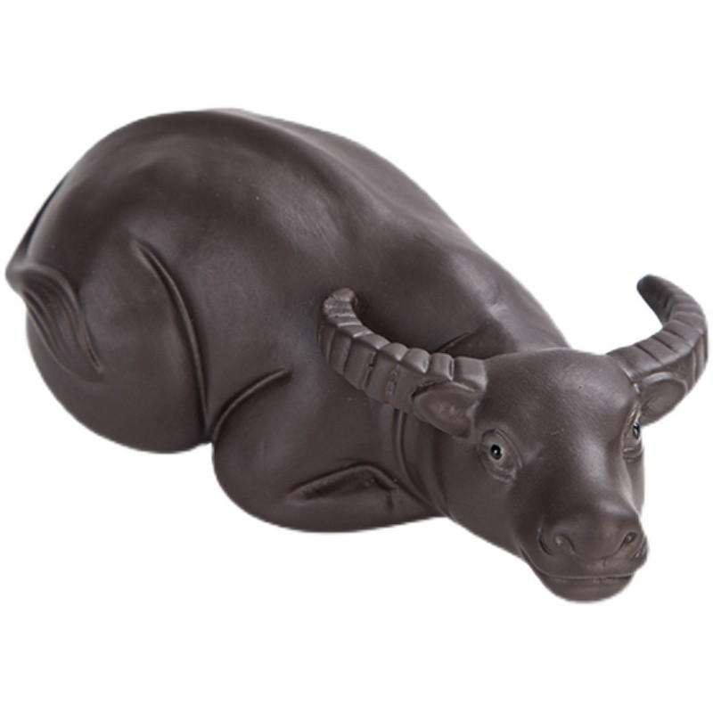 Radošums Purpura Māla tēja Mājdzīvnieks Ķīniešu laimīgo liellopu figūriņu rotājums Mājas tējas galda dekorēšana Aksesuāri Roku darbs Amatniecība