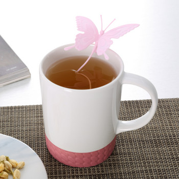 Hot Sale Butterfly Tea Bags Strainers Φίλτρο σιλικόνης Infuser Silica Cute φακελάκια τσαγιού για σκεύη για τσάι και καφέ Δωρεάν αποστολή Ειδών