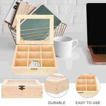 Органайзер за сервиз за чай Чанти Дървена стойка за витрини Чекмеджета за кафе Кутия за съхранение на етерични масла