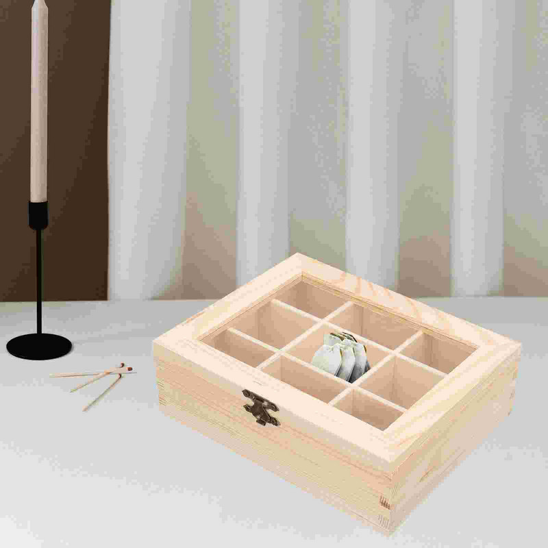 Органайзер за сервиз за чай Чанти Дървена стойка за витрини Чекмеджета за кафе Кутия за съхранение на етерични масла