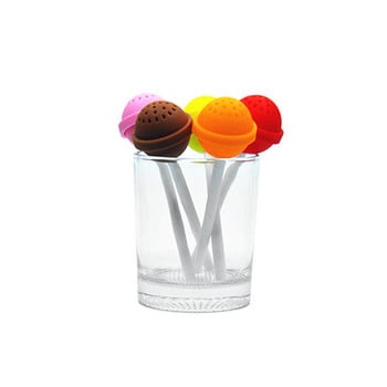 Пет цвята Silicon Sweet Tea Infuser Candy Lollipop Loose Leaf Mug Straine Loose Leaf Mug Цедка Чаша Steeper за чай и кафе