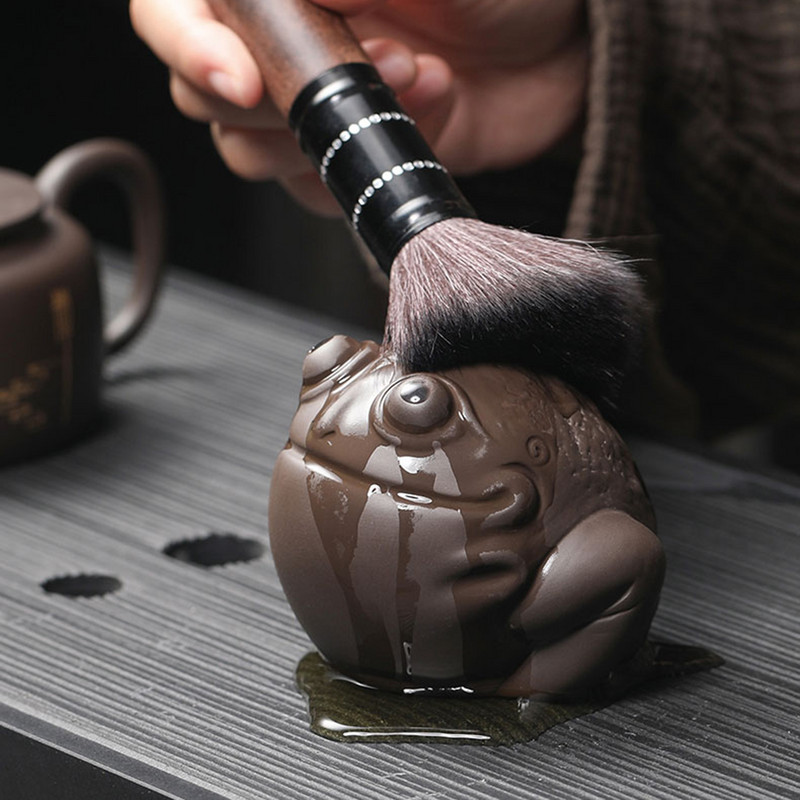 Lila Agyag Tea Kisállat Díszek Aranyos Béka Tea játék Kézműves Kis Béka Tea Asztali Díszek Teáskészlet Kiegészítők