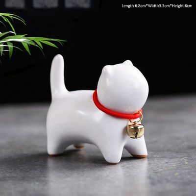 Käsitsi valmistatud keraamiline kassikaunistus sünnipäevakingitusena pliiatsihoidja pliiatsihoidja Kung Fu teekomplekt tseremoonia teeehteis Figuur Kitty Tea Pet