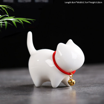 Käsitsi valmistatud keraamiline kassikaunistus sünnipäevakingitusena pliiatsihoidja pliiatsihoidja Kung Fu teekomplekt tseremoonia teeehteis Figuur Kitty Tea Pet