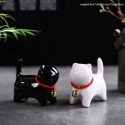 Käsitsi valmistatud keraamiline kassikaunistus sünnipäevakingitusena pliiatsihoidja pliiatsihoidja Kung Fu teekomplekt tseremoonia teeehteis Figuur Kitty Tea Pet