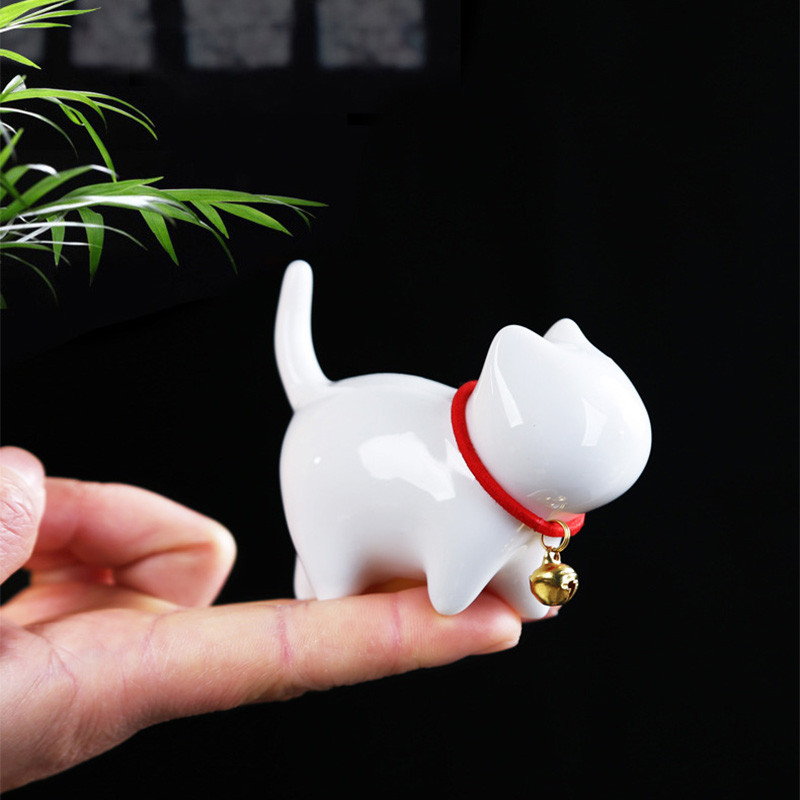 Käsitsi valmistatud keraamiline kassikaunistus sünnipäevakingitusena pliiatsihoidja pliiatsihoidja Kung Fu teekomplekt tseremoonia teeehteis Figuur Kitty Tea Pet
