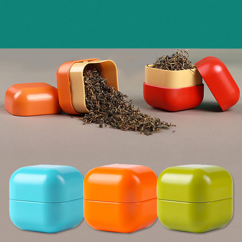 1 tk mini-tina hoiukarbi tee säilitusmahutid õhukindlate kaantega Mini kaasaskantav kast, küünal suletud purkide valmistamiseks lahtiselt ladustamiseks