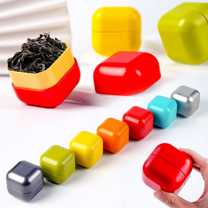 1 tk mini-tina hoiukarbi tee säilitusmahutid õhukindlate kaantega Mini kaasaskantav kast, küünal suletud purkide valmistamiseks lahtiselt ladustamiseks