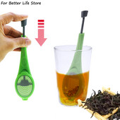 1PC 22G Push Type Atkārtoti lietojams tējas kafijas sietiņš Veselīgas pārtikas kvalitātes garša Total Infuser maisīšanas prese Plastmasas termostabilitāte