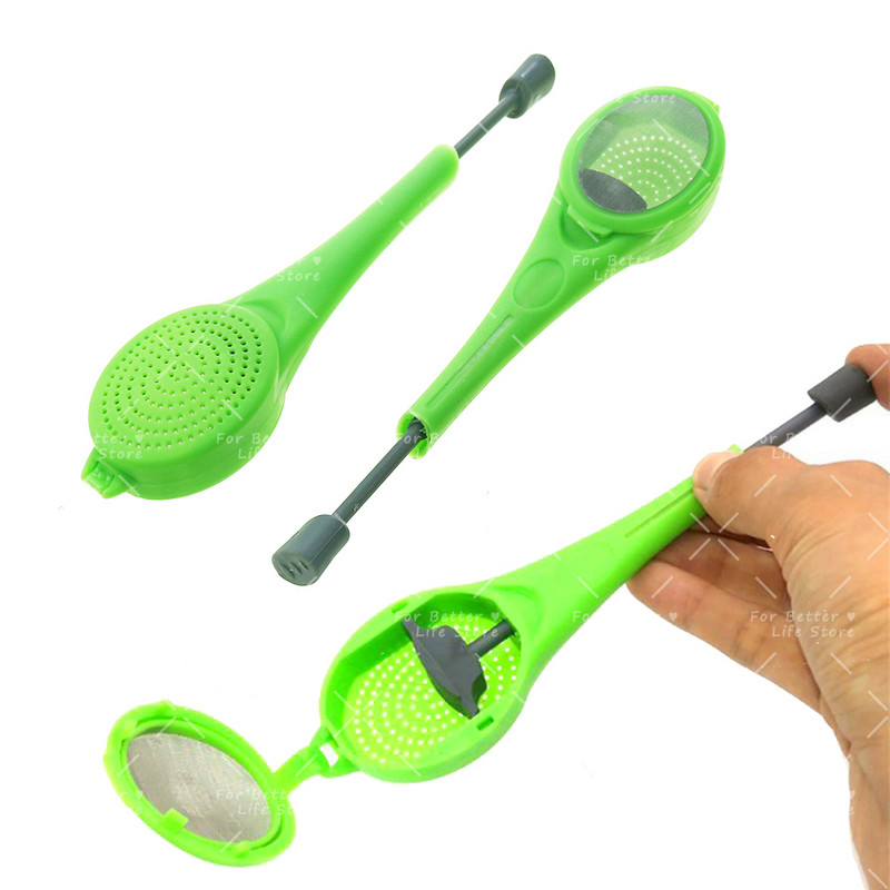 1PC 22G Push Type Atkārtoti lietojams tējas kafijas sietiņš Veselīgas pārtikas kvalitātes garša Total Infuser maisīšanas prese Plastmasas termostabilitāte