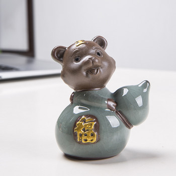 Κεραμικά Tea Pet Year of the Tiger Lucky Mascot Figurines, Cute Kung Fu Tea Crafts for Tea Room/Home/Car Decoration Tea Lover