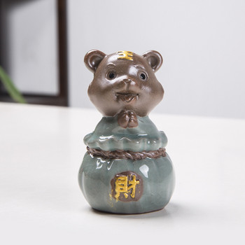 Κεραμικά Tea Pet Year of the Tiger Lucky Mascot Figurines, Cute Kung Fu Tea Crafts for Tea Room/Home/Car Decoration Tea Lover