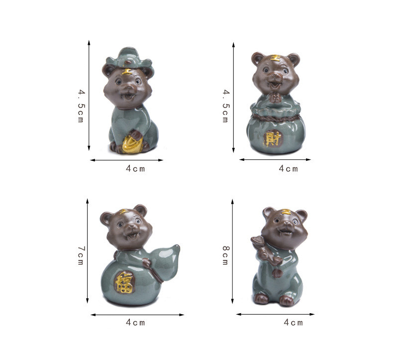 Keramika Tēja Mājdzīvnieks Tīģera gads Laimīgā talismana figūriņas, jauki kungfu tējas izstrādājumi tējas istabai/mājas/automašīnas dekorēšanai tējas mīļotājam
