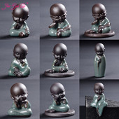 JIA-GUI LUO keramikas purpursarkanā māla tējas mājdzīvnieku tējas dekorēšana keramikas mūku komplekts māla tējas mājdzīvnieks N027