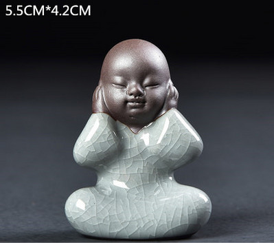 JIA-GUI LUO keramikas purpursarkanā māla tējas mājdzīvnieku tējas dekorēšana keramikas mūku komplekts māla tējas mājdzīvnieks N027