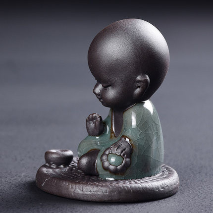 JIA-GUI LUO keramikas purpursarkanā māla tējas mājdzīvnieku tējas dekorēšana keramikas mūku komplekts māla tējas mājdzīvnieks N027