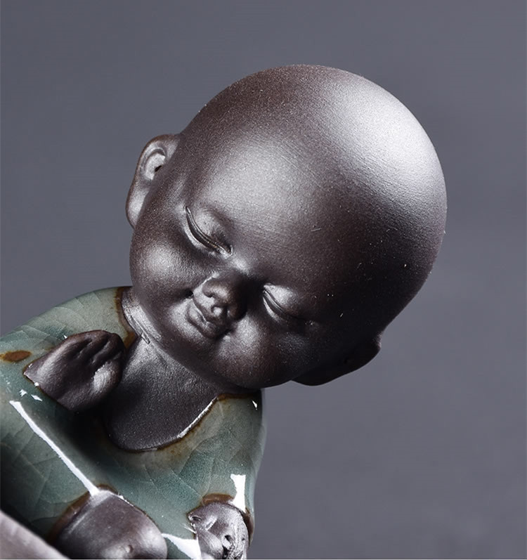 JIA-GUI LUO keramikas purpursarkanā māla tējas mājdzīvnieku tējas dekorēšana keramikas mūku komplekts māla tējas mājdzīvnieks N027