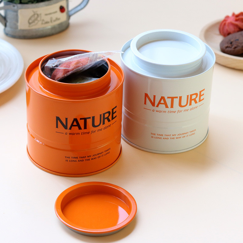 INS Style Cilindra tējas kannas Tēja Caddy Dzelzs noslēgta burka Tējas trauks Mitrumizturīgs Mini Tea Caddy Universālas pārtikas uzglabāšanas burkas