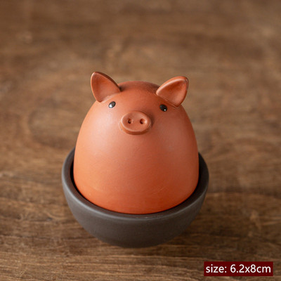 Radoša purpursarkanā smilšu tēja mājdzīvnieku darbvirsmas trauku rotājumi ar rokām darināti burvīgi trusis dzīvnieki skulptūras dekorācijas tējas galda piederumi