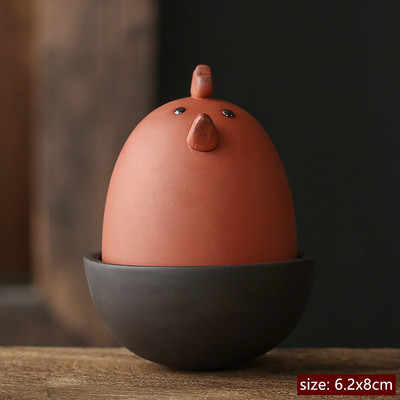 Radoša purpursarkanā smilšu tēja mājdzīvnieku darbvirsmas trauku rotājumi ar rokām darināti burvīgi trusis dzīvnieki skulptūras dekorācijas tējas galda piederumi