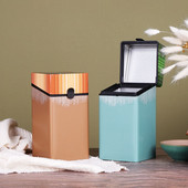 Tukšas metāla kārbas iepakojums, aizzīmogots kvadrātveida atvāžamais skārda kaste 250g zaļās tējas un melnās tējas uzglabāšanas trauks