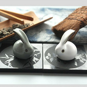 Pāris trušu tējas mājdzīvnieki Smalks galda dekors Mājai jauks mazs dekors purpursarkana māla ledus plaisas glazēta tējas trauka aksesuārs