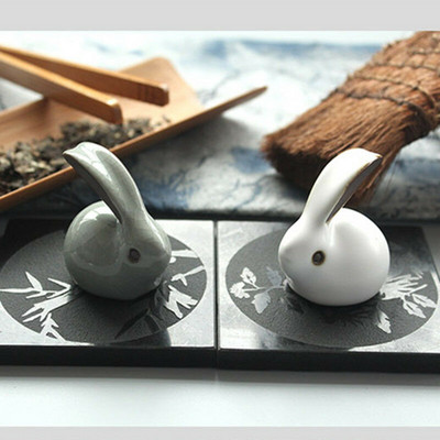 Pāris trušu tējas mājdzīvnieki Smalks galda dekors Mājai jauks mazs dekors purpursarkana māla ledus plaisas glazēta tējas trauka aksesuārs