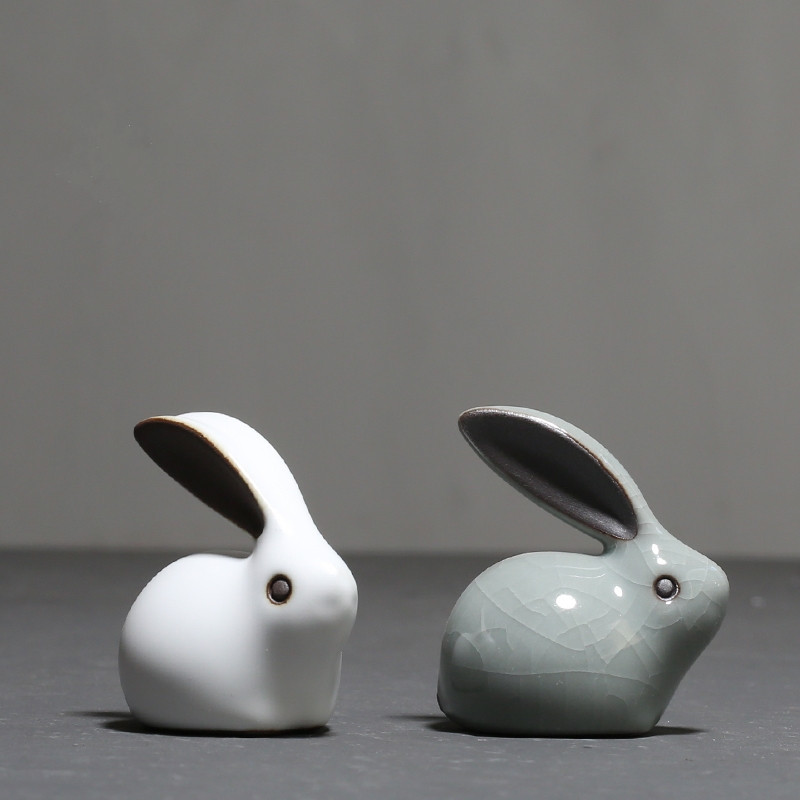 Pāris trušu tējas mājdzīvnieki Smalks galda dekors Mājai jauks mazs dekors purpursarkana māla ledus plaisas glazēta tējas trauka aksesuārs