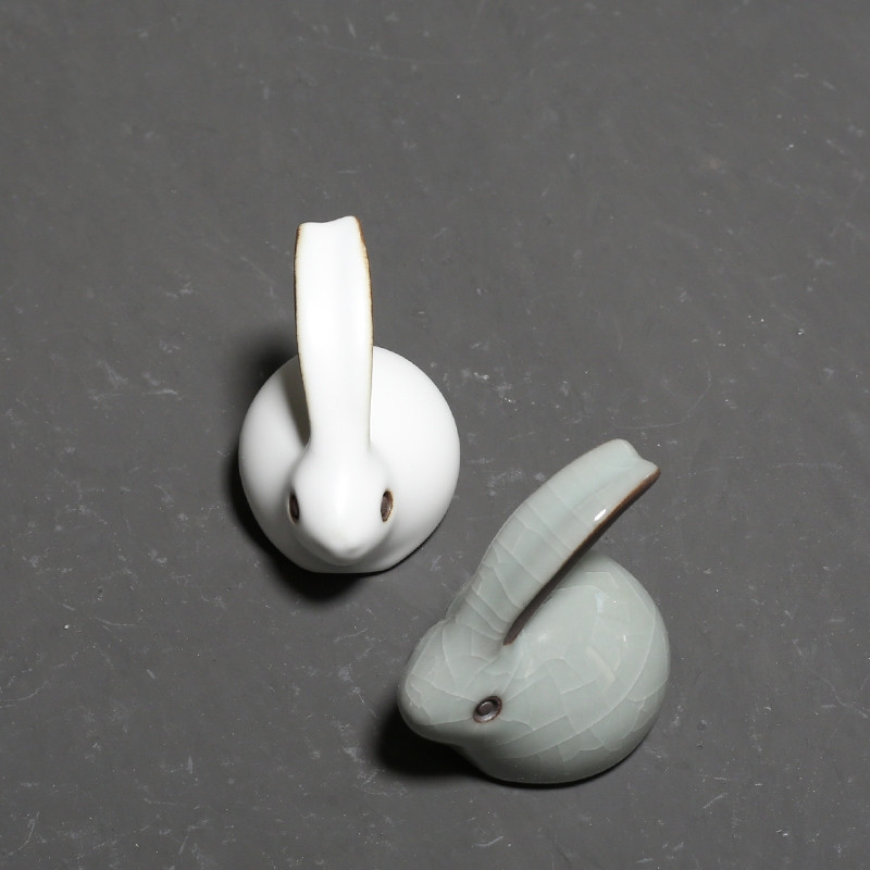 Pāris trušu tējas mājdzīvnieki Smalks galda dekors Mājai jauks mazs dekors purpursarkana māla ledus plaisas glazēta tējas trauka aksesuārs