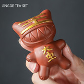 Radošums Mazais tīģeris modelis tējas galda rotājums ķīniešu purpursarkanā māla tēja mājdzīvnieku dekorēšana biroja galddatoru dekori ar rokām darināti amatniecība