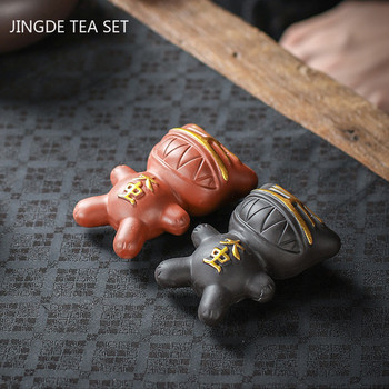 Творчество Малък тигър Модел Чаена маса Орнамент Китайска лилава глина Чай Декорация за домашни любимци Офис Десктоп Декор Ръчно изработени занаяти