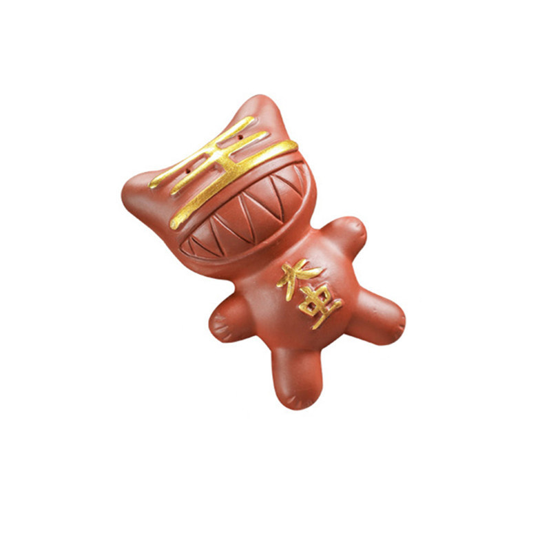 Radošums Mazais tīģeris modelis tējas galda rotājums ķīniešu purpursarkanā māla tēja mājdzīvnieku dekorēšana biroja galddatoru dekori ar rokām darināti amatniecība