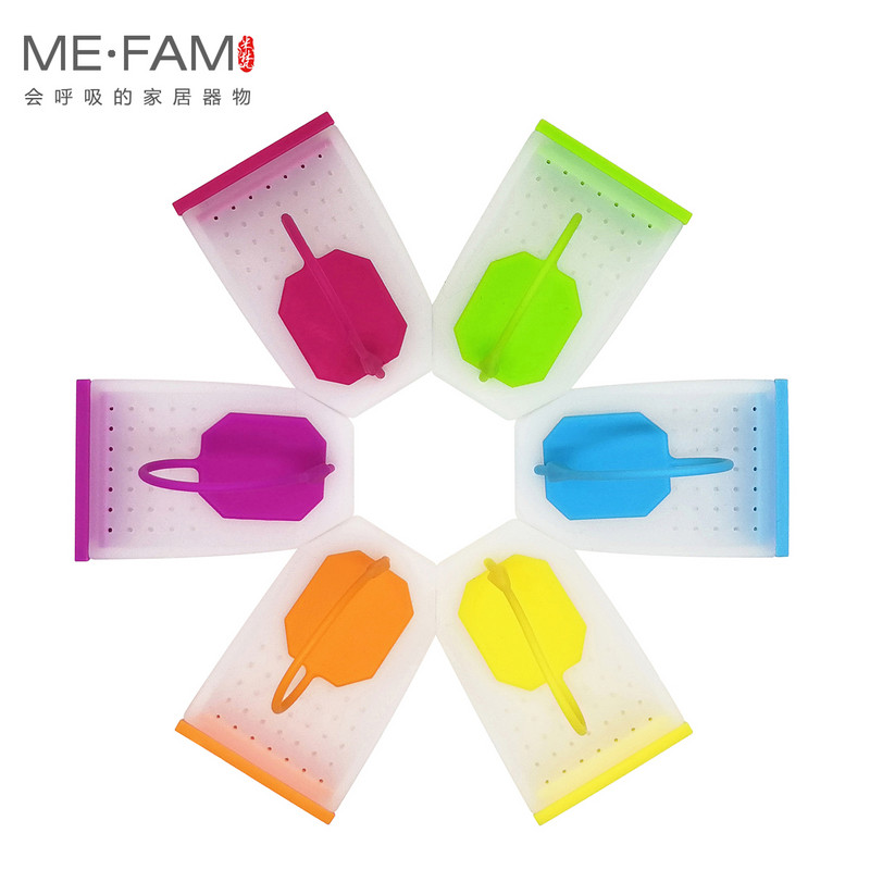 ME.FAM színes zselés szilikon teászacskó Biztonságos, környezetbarát, nem mérgező, újrafelhasználható tealevelek infúziós szűrő gyógynövényes fűszerszűrő eszköz